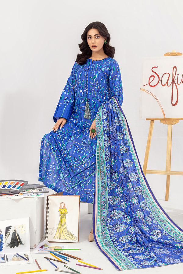 SPH-54-SAFWA PRAHA 3-PIECE FINE DIGITAL PRINTED UNSTITCHED LAWN COLLECTION VOL-06