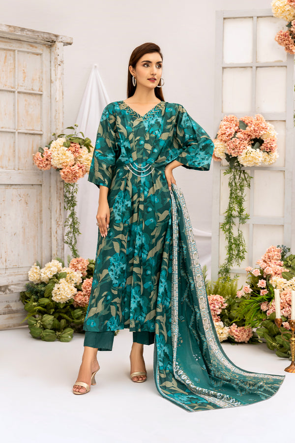 SPH-66-SAFWA PRAHA 3-PIECE FINE DIGITAL PRINTED UNSTITCHED LAWN COLLECTION VOL-07