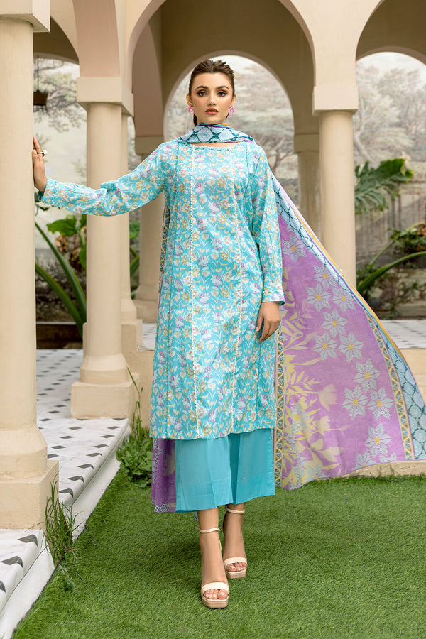 SPH-09-SAFWA PRAHA 3-PIECE FINE DIGITAL PRINTED UNSTITCHED LAWN COLLECTION