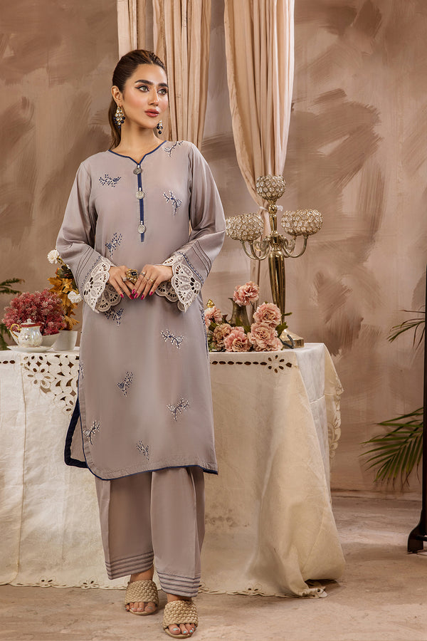 2P Embroidered Suit Lawn Pret ( Shirt / Trouser )