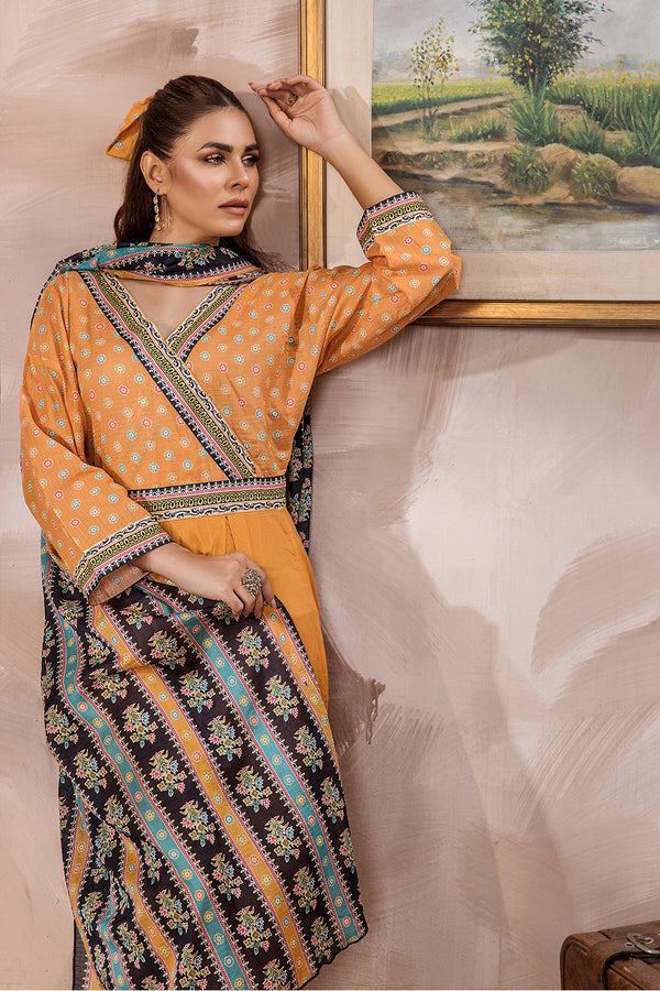 SAF-33-SAFWA SAFRON 3-PIECE FINE DIGITAL PRINTED UNSTITCHED LAWN COLLECTION VOL-03