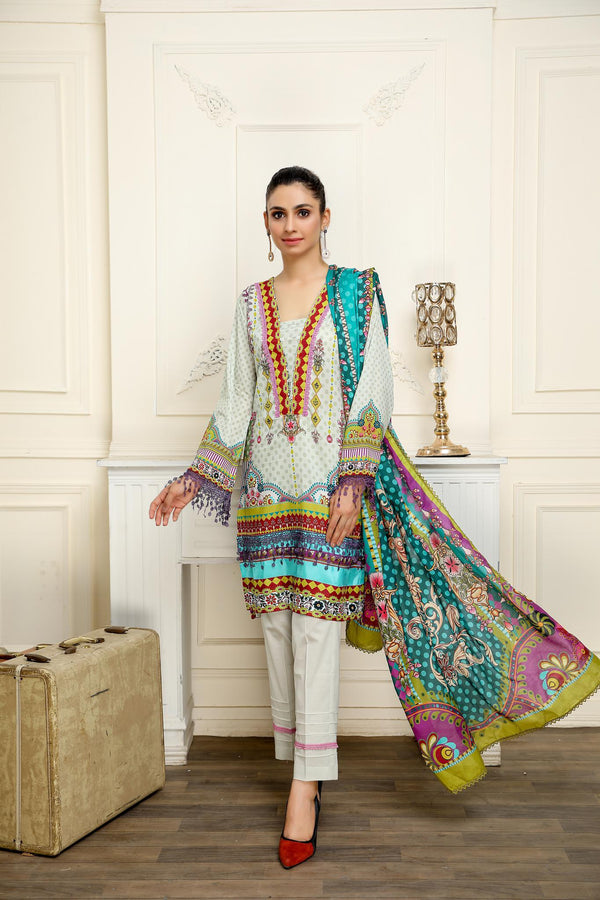 SPC-02 - SAFWA PRAHA COLLECTION 3 PIECE SUIT - Three Piece Suit-SAFWA -SAFWA Brand Pakistan online shopping for Designer Dresses | SAFWA | DRESS | DESIGN | DRESSES | PAKISTANI DRESSES