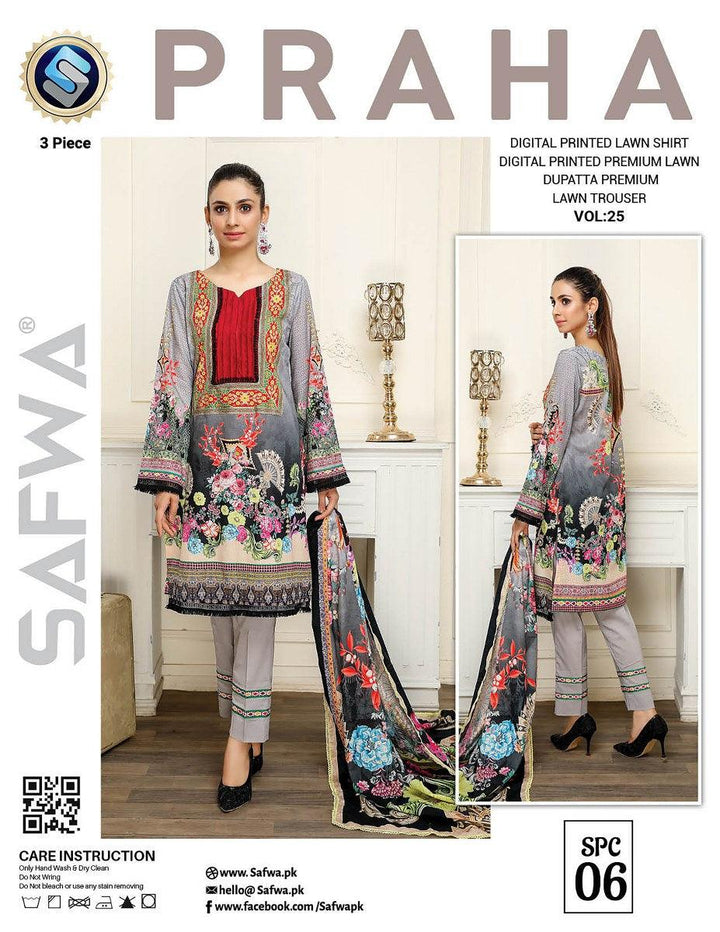 SPC-06 - SAFWA PRAHA COLLECTION 3 PIECE SUIT - Three Piece Suit-SAFWA -SAFWA Brand Pakistan online shopping for Designer Dresses | SAFWA | DRESS | DESIGN | DRESSES | PAKISTANI DRESSES