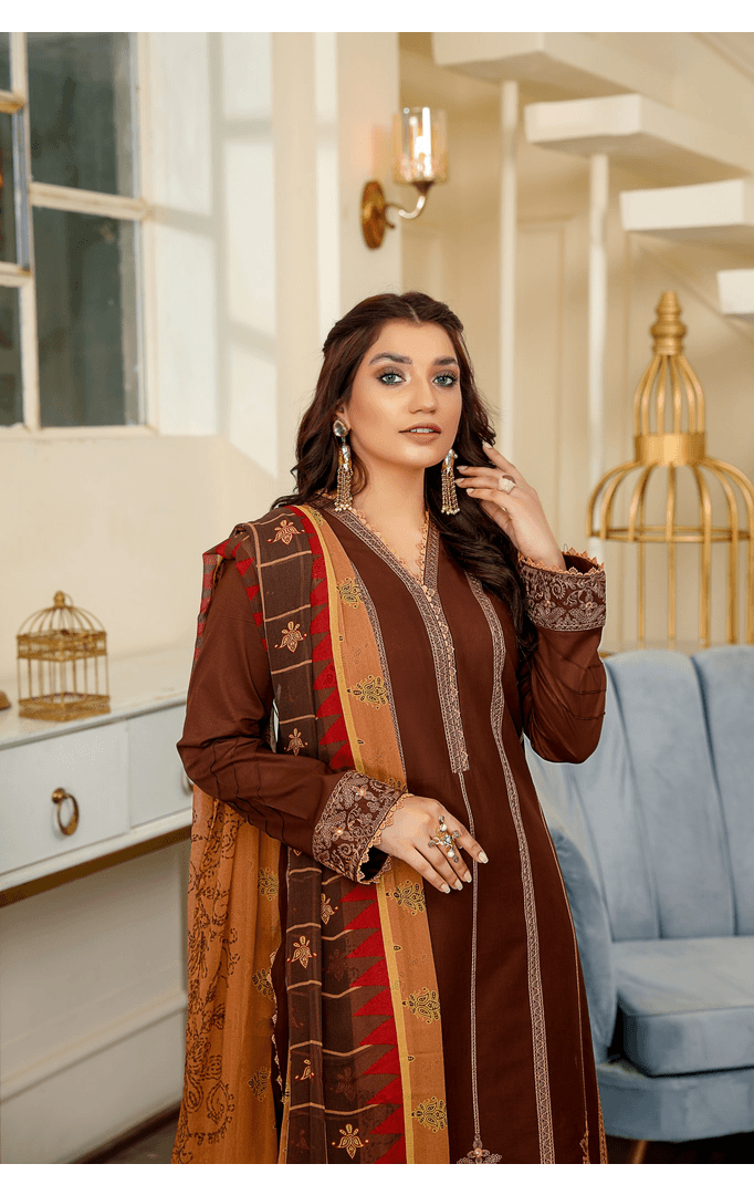 SEC-09 - SAFWA ETSY 3-PIECE EMBROIDERED COLLECTION 2022 Dresses | Dress Design | Shirts | Kurti