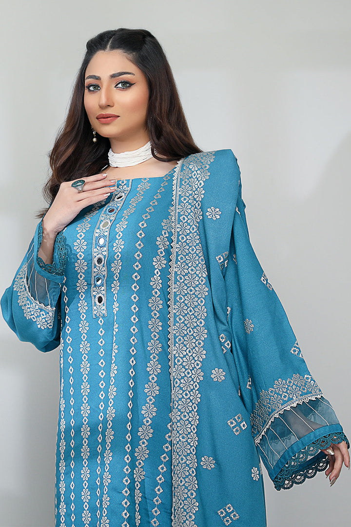 SAP-09 - SAFWA ALPINE EMBROIDERED KARANDI 3 PIECE COLLECTION - VOL 1 2022 - SAFWA Brand