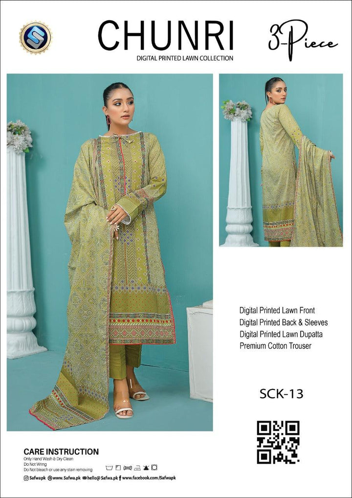 SCK-13 - SAFWA CHUNRI 3-PIECE COLLECTION VOL 2 Dresses | Dress Design | Pakistani Dresses | Online Shopping in Pakistan