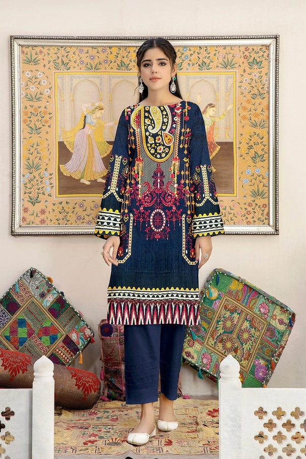 S2V-14 - SAFWA DIGITAL VISCOSE 2 PIECE - VISCOSE KAMEEZ - VISCOSE TROUSER - Safwa Pakistan Fashion 