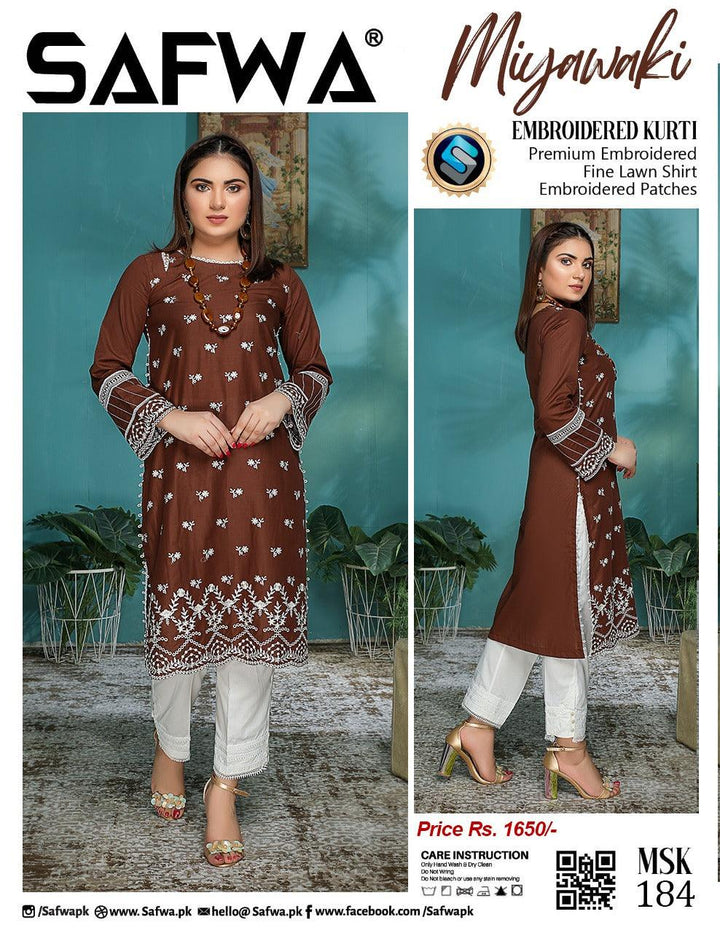 MSK-184 - SAFWA MIYAWAKI EMBROIDERED COLLECTION VOL 05 Dresses | Dress Design | Shirts | Kurti 2022