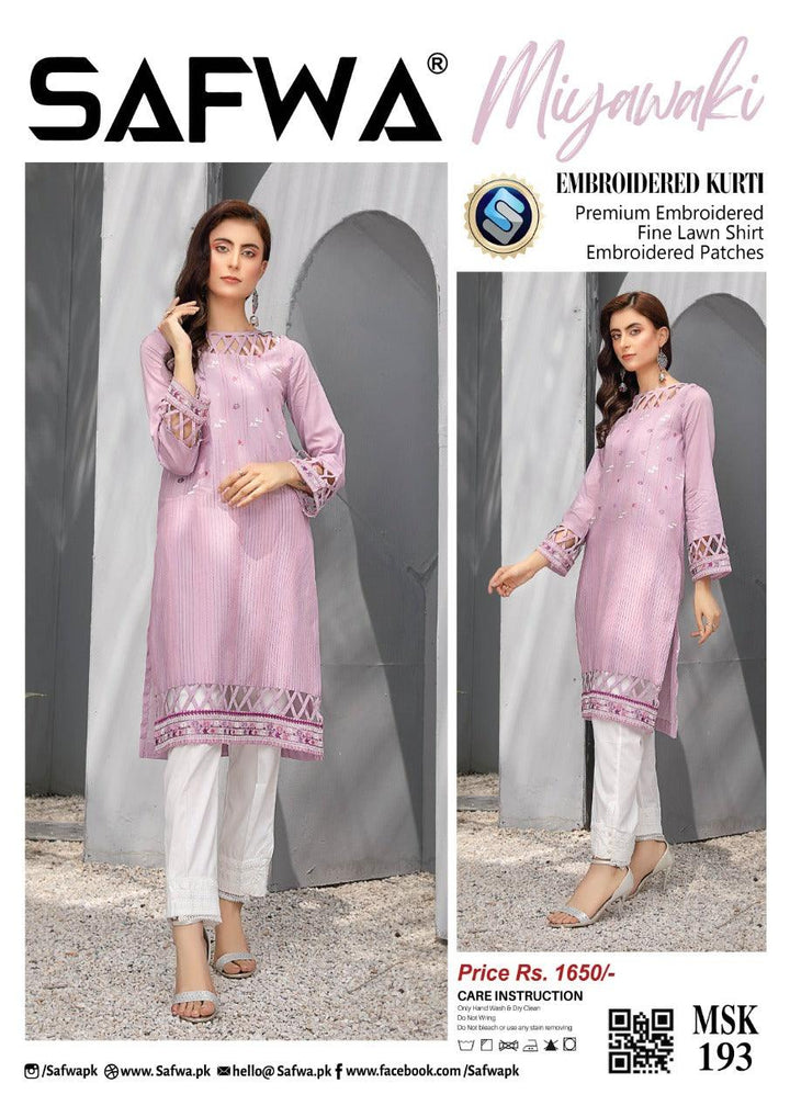 MSK-193 - SAFWA MIYAWAKI COLLECTION VOL 06 Embroidered Shirt | Dresses | Dress Design | Shirts | Kurti