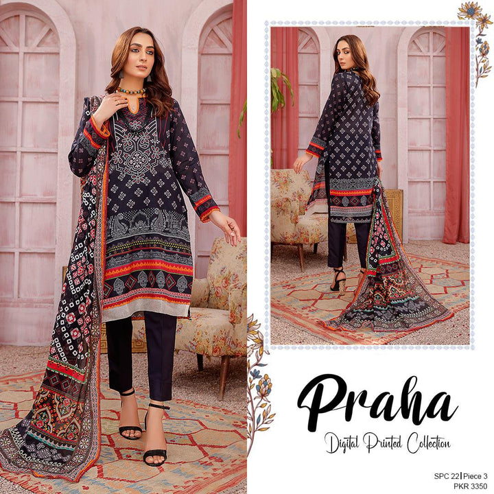 SPC-22 - SAFWA PRAHA COLLECTION 3 PIECE SUIT - Three Piece Suit-SAFWA -SAFWA Brand Pakistan online shopping for Designer Dresses | SAFWA | DRESS | DESIGN | DRESSES | PAKISTANI DRESSES