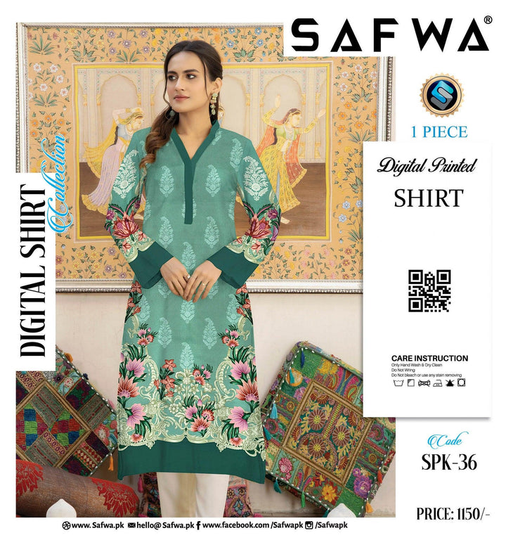 SPK-136 - SAFWA DIGITAL PRINTS LAWN SHIRT COLLECTION VOL 4