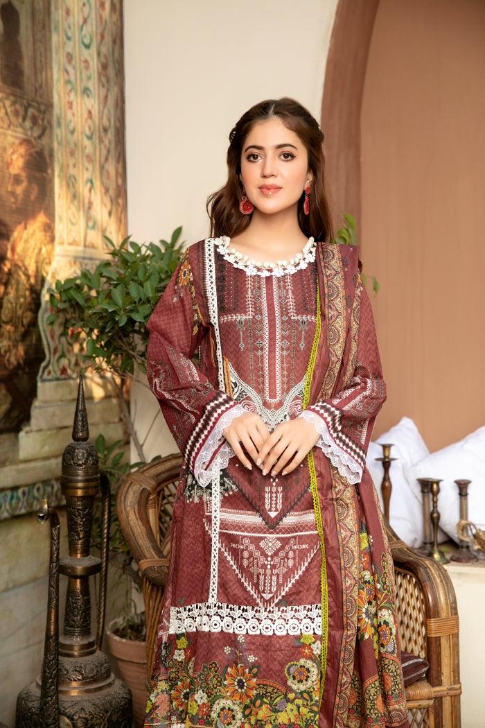 SPR-46 - SAFWA PRAHA COLLECTION 3 PIECE SUIT 2021 - Three Piece Suit-SAFWA -SAFWA Brand Pakistan online shopping for Designer Dresses| SAFWA| DRESS| DESIGN| DRESSES| PAKISTANI DRESSES