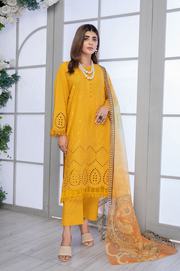 FCS-08 - SAFWA FLORAL 3-PIECE EMBROIDERED COLLECTION VOL 01