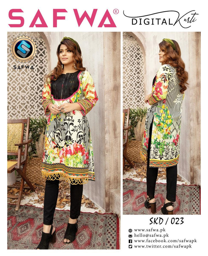 SKD 023- SAFWA DIGITAL COTTON PRINT KURTI COLLECTION - VOL 03 2021 -SHIRT KURTI KAMEEZ Safwa Online Store