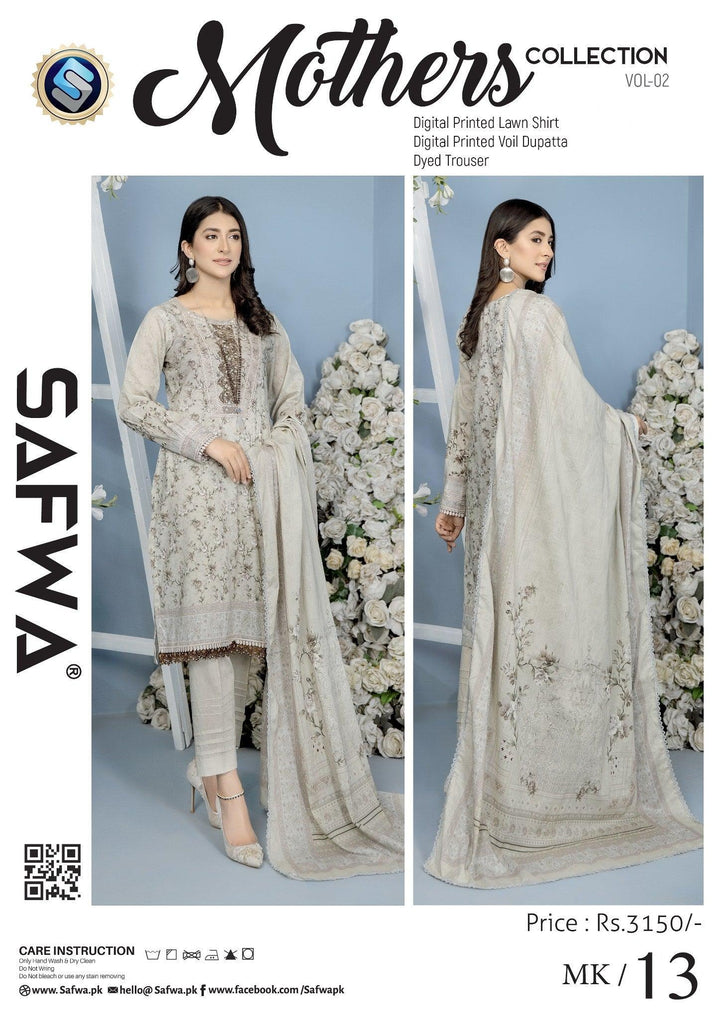 MK-13 -SAFWA MOTHER LAWN COLLECTION VOL 02 Dresses | Dress Design | Pakistani Dresses | Online Shopping in Pakistan