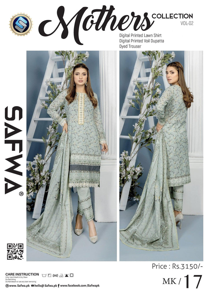 MK-17 -SAFWA MOTHER LAWN COLLECTION VOL 02 Dresses | Dress Design | Pakistani Dresses | Online Shopping in Pakistan