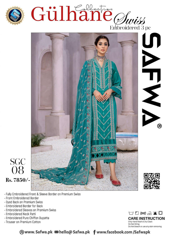 SGC-08 - SAFWA GÜLHANE 3-PIECE COLLECTION VOL 1 Shop Online | Pakistani Dresses | Dresses