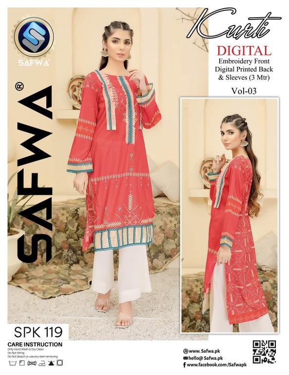 SPK-119- SAFWA DIGTAL PRINTS LAWN COLLECTION- 2021 Safwa-Pakistani Dresses-Dresses-Kurti-Shop Online