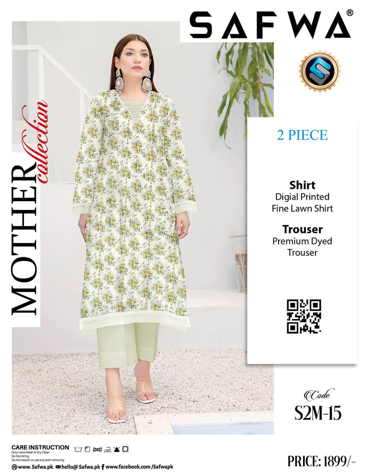 S2M-15 - SAFWA DIGITAL PRINT 2-PIECE MOTHER COLLECTION VOL 01 Dresses | Dress Design | Pakistani Dresses | Online Shopping in Pakistan