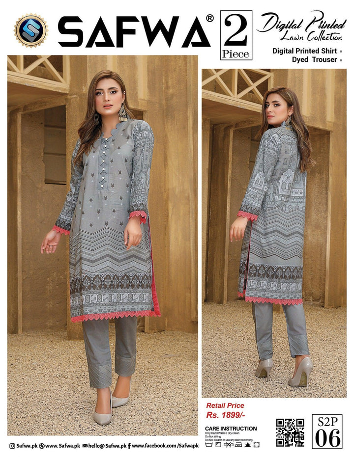 S2P-16 SAFWA DIGITAL PRINT 2-PIECE COLLECTION VOL 7 2022 Dresses | Dress Design | Pakistani Dresses | Online Shopping in Pakistan